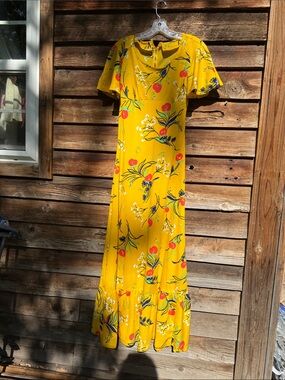 Vintage cherries maxi dress 70s